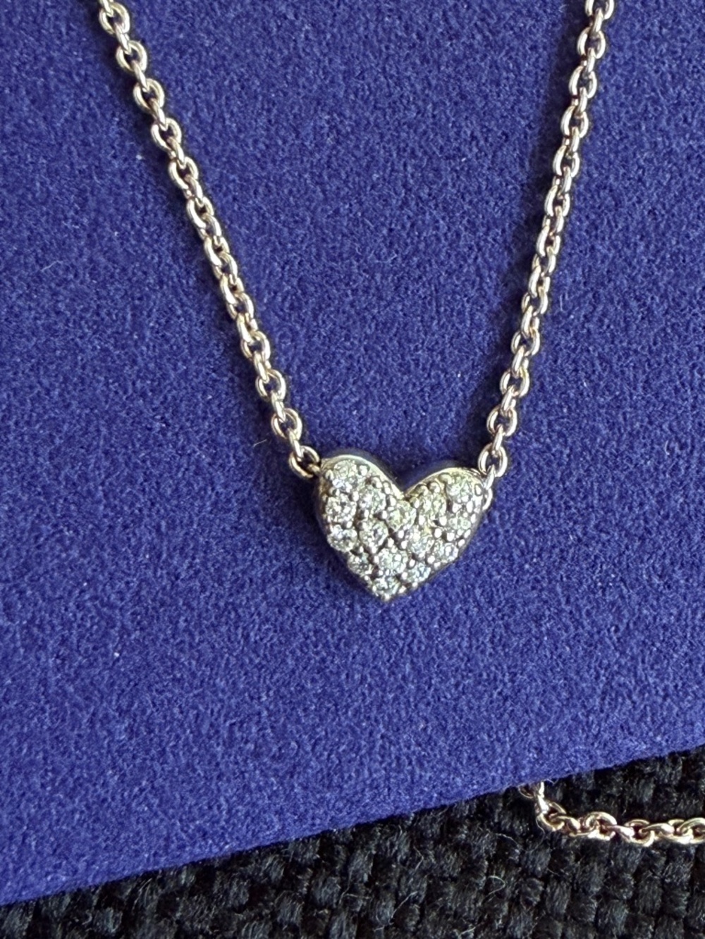 Monica Vinader heart diamond chian necklace in Sterling Silver